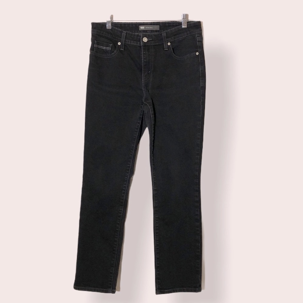 Levi’s Black Mid Rise Skinny Jeans 8 Dark Denim